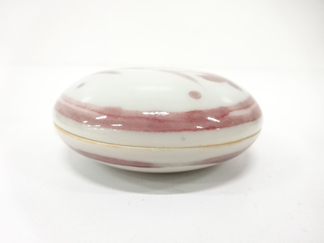  栄一造　紅草文　香合